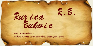 Ružica Bukvić vizit kartica